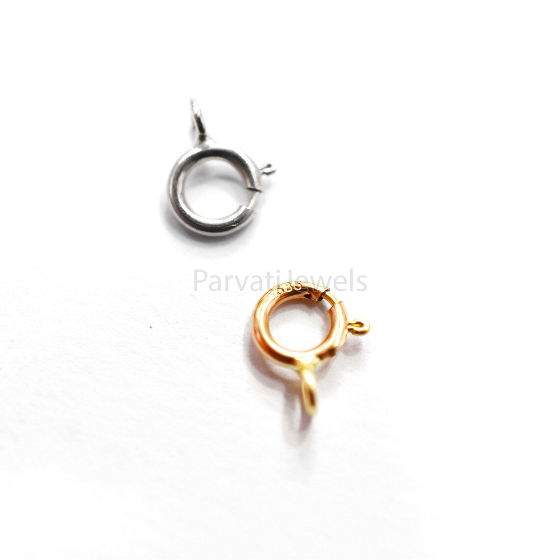 14K, 18K Solid Gold Ring Spring Lock Findings, 6 MM Spring Lock, Solid Clasp Findings Charm Jewelry, Gold Ring Spring Lock Handmade Charm