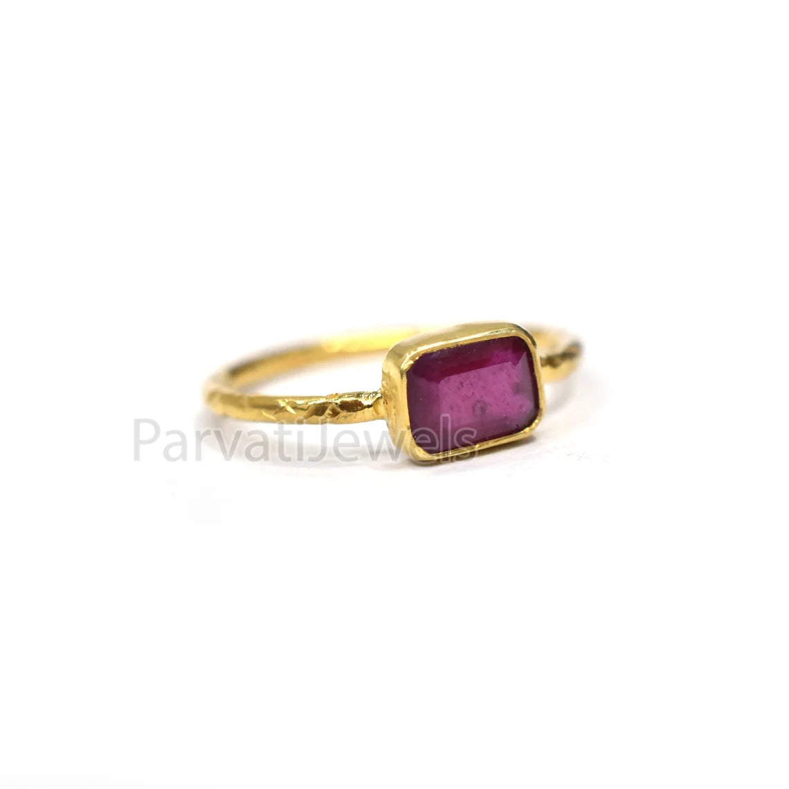 Natural Ruby Octagon Shape Gold Ring, 14K & 18k Ruby Gold Ring, Gold Ring, Engagement ring, Solid Gold Ring, Handmade Gifting Gold Ring