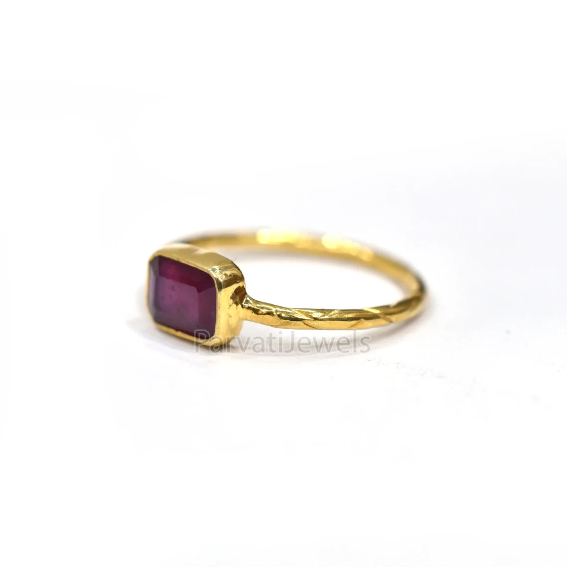 Natural Ruby Octagon Shape Gold Ring, 14K & 18k Ruby Gold Ring, Gold Ring, Engagement ring, Solid Gold Ring, Handmade Gifting Gold Ring