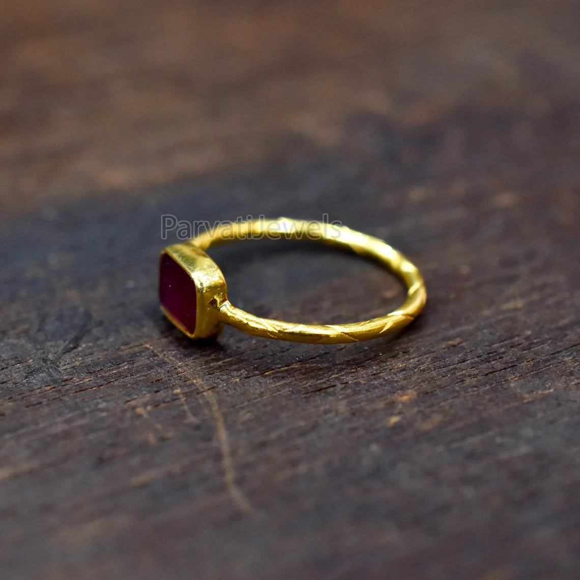 Natural Ruby Octagon Shape Gold Ring, 14K & 18k Ruby Gold Ring, Gold Ring, Engagement ring, Solid Gold Ring, Handmade Gifting Gold Ring