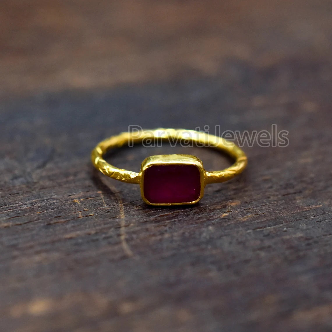 Natural Ruby Octagon Shape Gold Ring, 14K & 18k Ruby Gold Ring, Gold Ring, Engagement ring, Solid Gold Ring, Handmade Gifting Gold Ring
