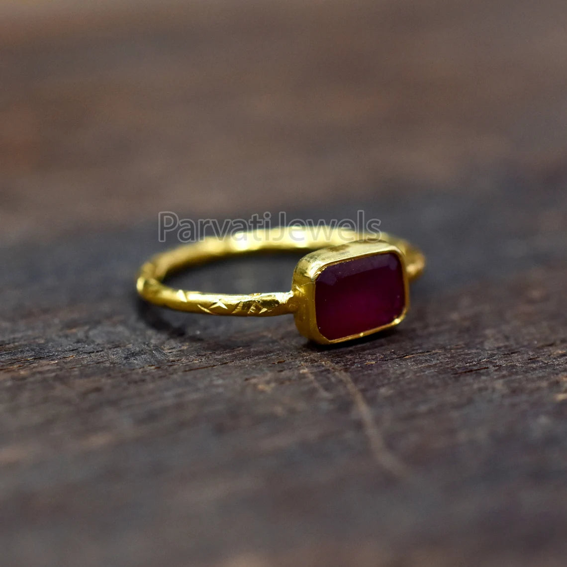 Natural Ruby Octagon Shape Gold Ring, 14K & 18k Ruby Gold Ring, Gold Ring, Engagement ring, Solid Gold Ring, Handmade Gifting Gold Ring