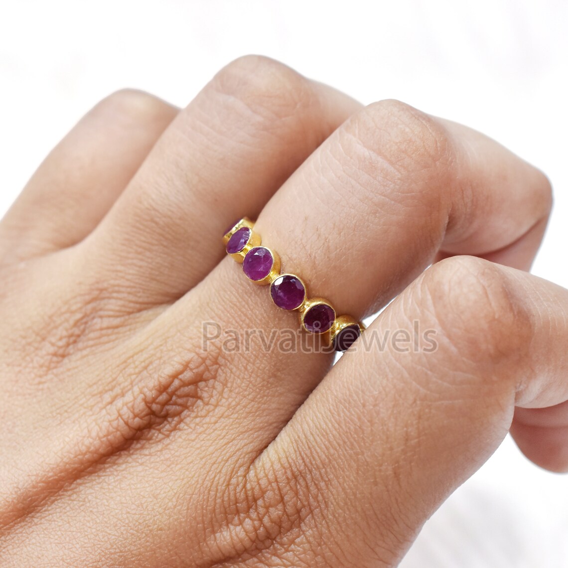 14K & 18k Ruby Gold Ring, Natural Ruby Band Gold Ring, Gold Ring, Engagement ring, Solid Gold Ring, Handmade Gold Band Ring Jewelry