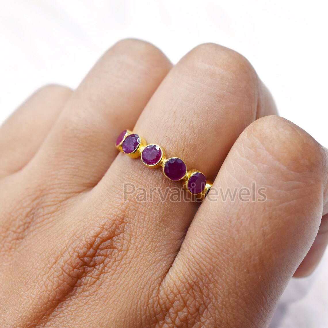 14K & 18k Ruby Gold Ring, Natural Ruby Band Gold Ring, Gold Ring, Engagement ring, Solid Gold Ring, Handmade Gold Band Ring Jewelry