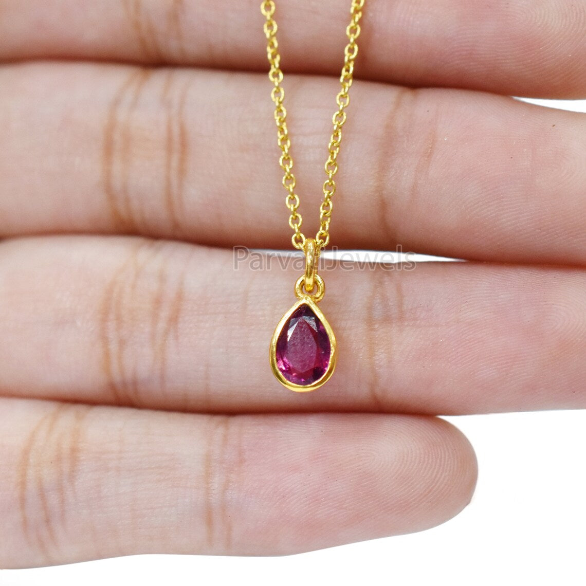 Pink Tourmaline Charm, 18k Solid Gold Charm, Solid Cold Charm, Handmade charm, 14K Gold Charm, Faceted Tourmaline Charm, Handmade Gold Charm