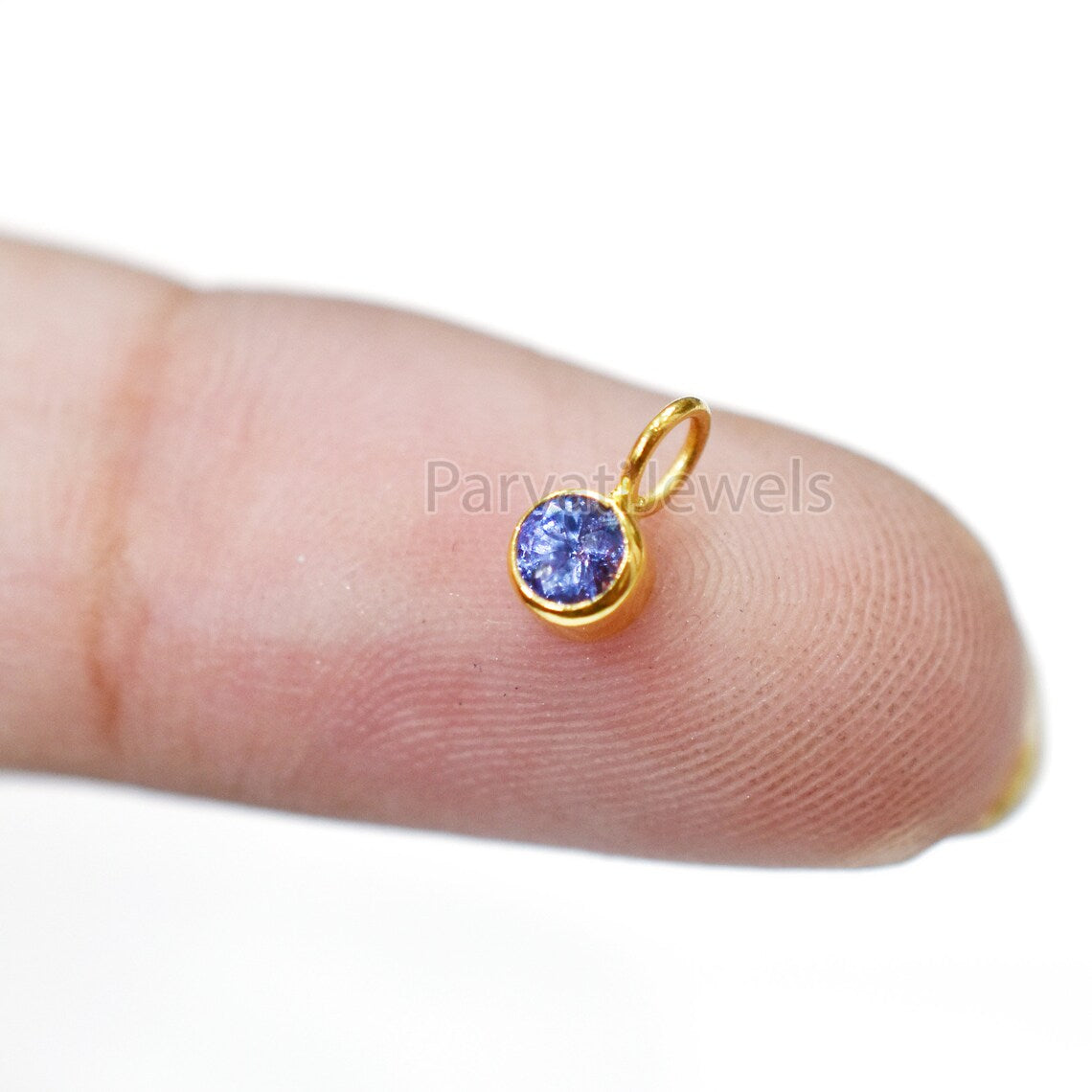 Very Beautiful Natural Tanzanite Charm, 18k Solid Gold Charm, Tanzanite Gold Charm Pendant, Handmade Gold Charm, Gift For Her