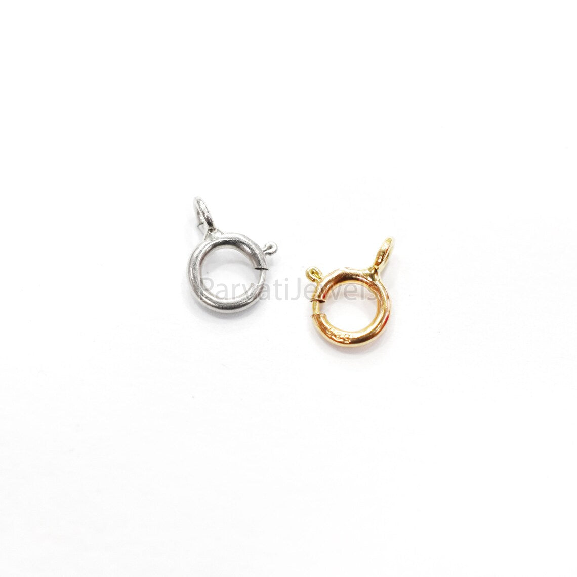 14K, 18K Solid Gold Ring Spring Lock Findings, 6 MM Spring Lock, Solid Clasp Findings Charm Jewelry, Gold Ring Spring Lock Handmade Charm