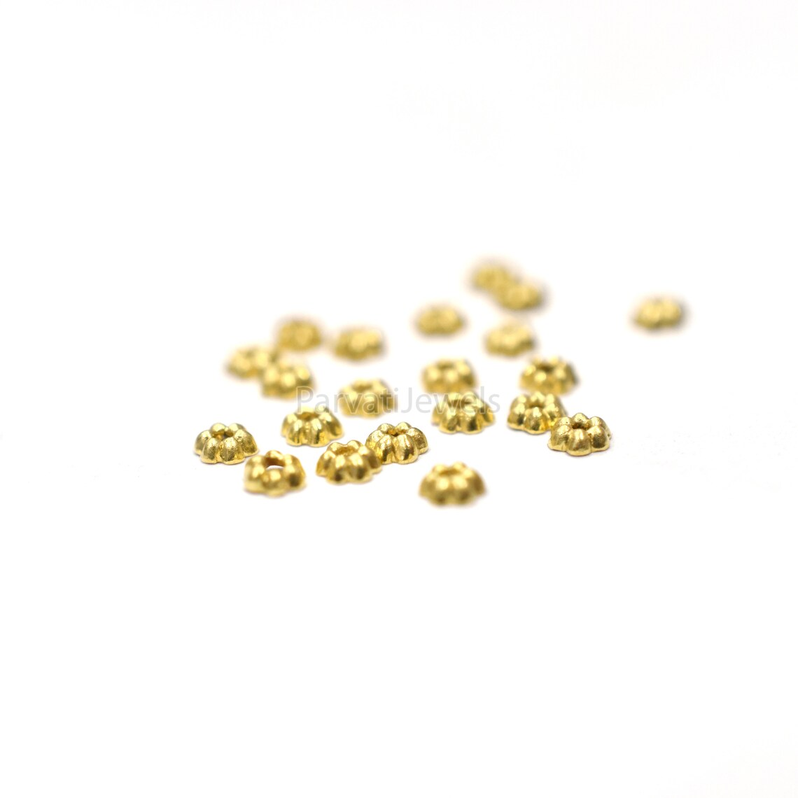 14k & 18K Solid Gold Beads Supported Charm. 14K Charm Findings Part, Bead Cap Part in 14k 18K Gold, Bead Caps Spacers End Cap DIY