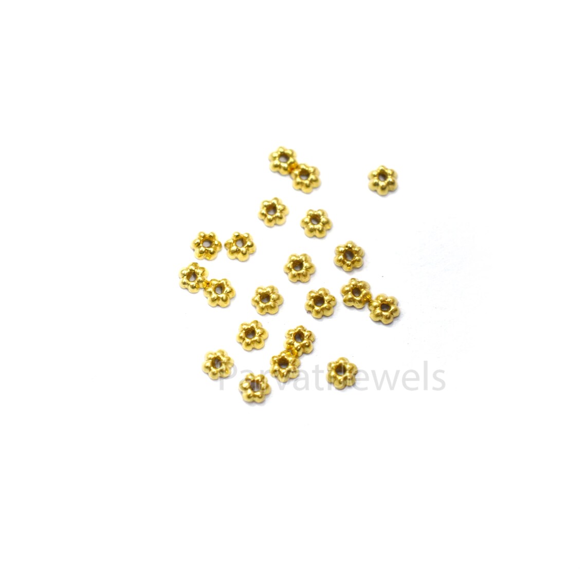 14k & 18K Solid Gold Beads Supported Charm. 14K Charm Findings Part, Bead Cap Part in 14k 18K Gold, Bead Caps Spacers End Cap DIY