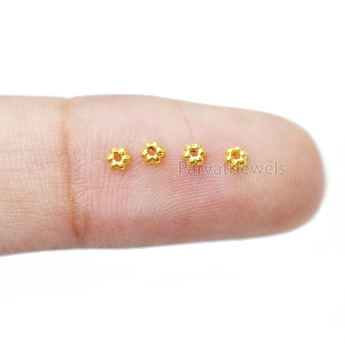 14k & 18K Solid Gold Beads Supported Charm. 14K Charm Findings Part, Bead Cap Part in 14k 18K Gold, Bead Caps Spacers End Cap DIY