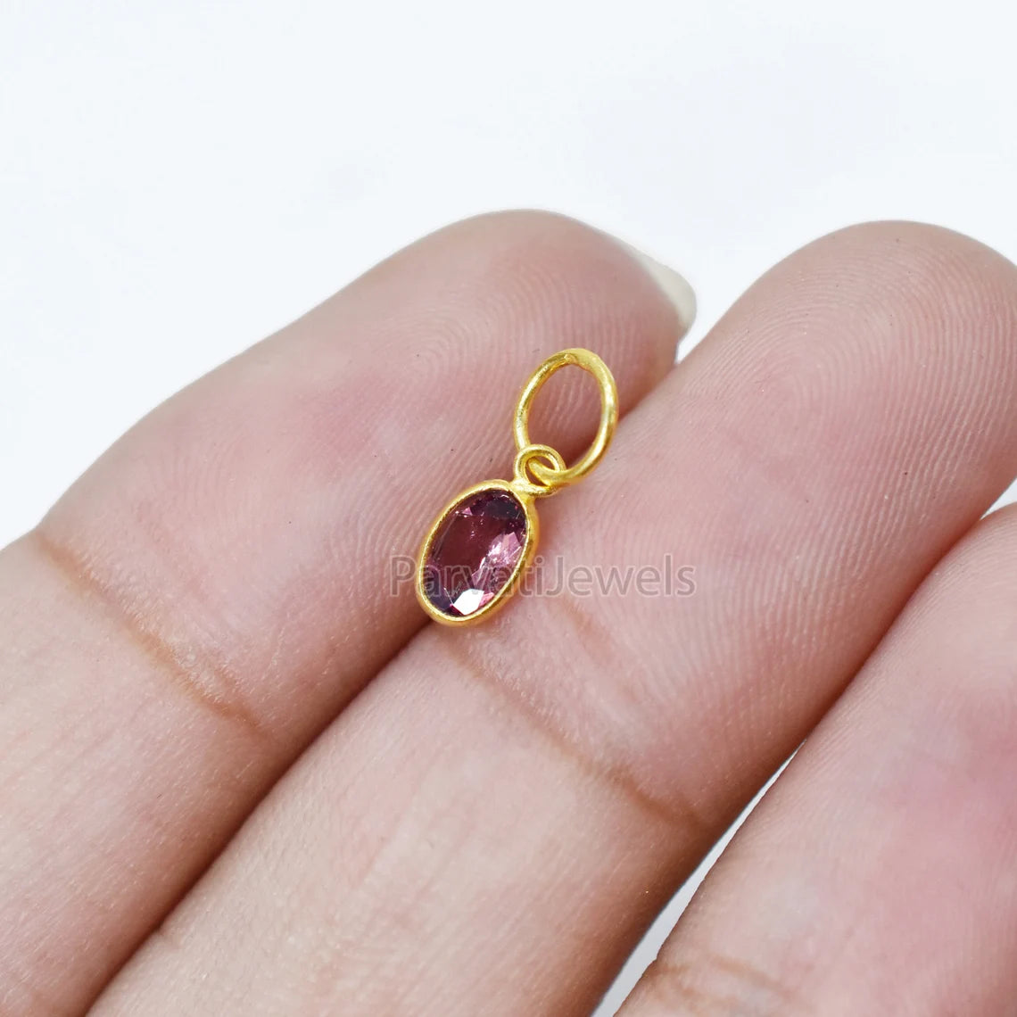 Multi Tourmaline Charm, 18k Solid Gold Charm, Natural Multi Tourmaline Charm, Handmade Gold Charm, Charms, Charm Pendant, Gift For Her
