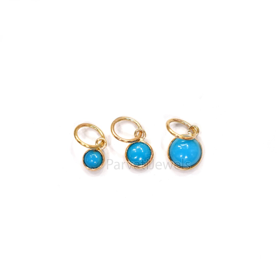 Beautiful Turquoise Charm, 18k Solid Gold Charm, Natural Turquoise Charm, Handmade Gold Charm,Natural Sleeping Beauty Turquoise,Gift For Her