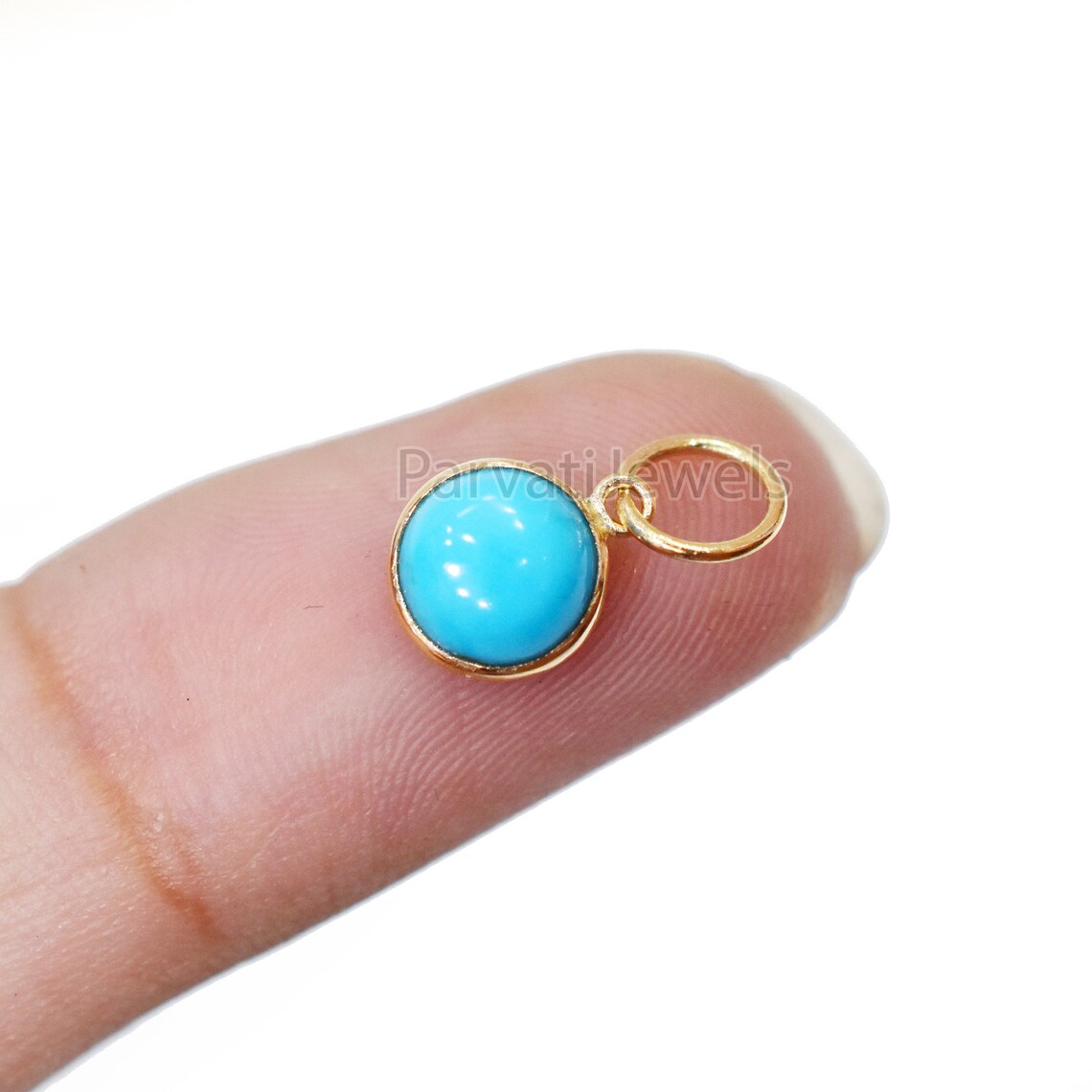 Beautiful Turquoise Charm, 18k Solid Gold Charm, Natural Turquoise Charm, Handmade Gold Charm,Natural Sleeping Beauty Turquoise,Gift For Her