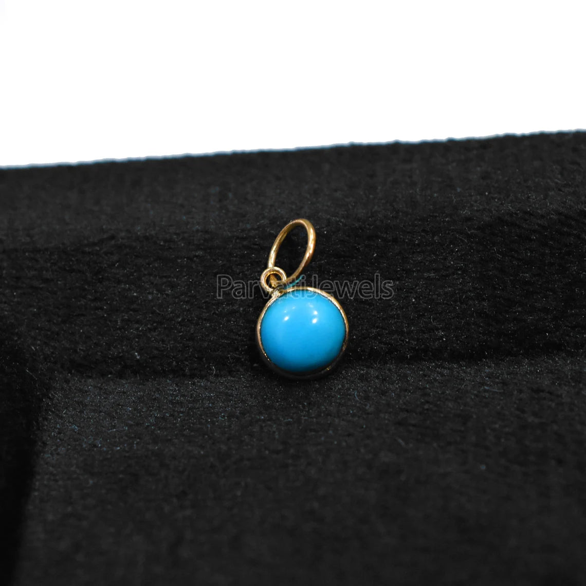 Beautiful Turquoise Charm, 18k Solid Gold Charm, Natural Turquoise Charm, Handmade Gold Charm,Natural Sleeping Beauty Turquoise,Gift For Her