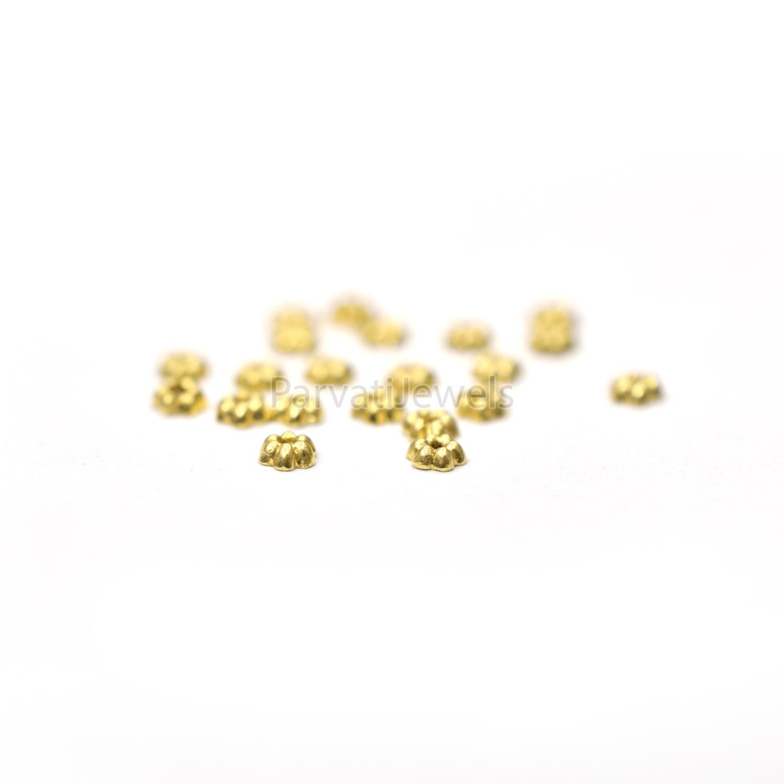 14k & 18K Solid Gold Beads Supported Charm. 14K Charm Findings Part, Bead Cap Part in 14k 18K Gold, Bead Caps Spacers End Cap DIY