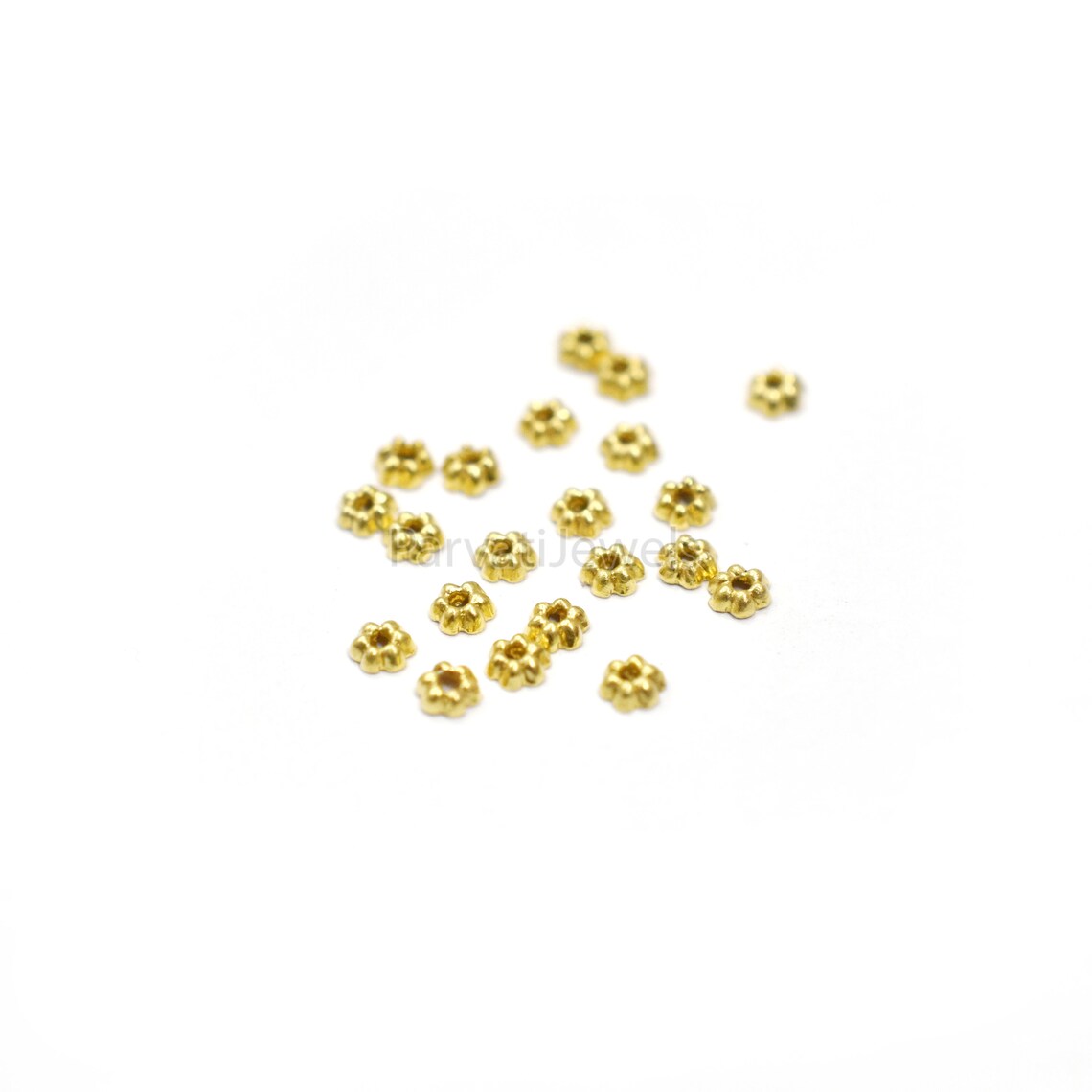 14k & 18K Solid Gold Beads Supported Charm. 14K Charm Findings Part, Bead Cap Part in 14k 18K Gold, Bead Caps Spacers End Cap DIY