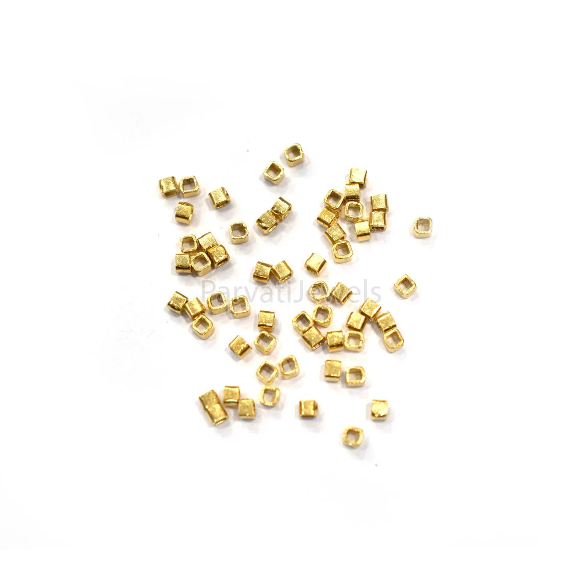 14k & 18K Solid Gold Square Beads Supported Charm. Gold Charm Findings Part, Bead Cap Part in 14k 18K Gold, Bead Caps Spacers End Cap DIY