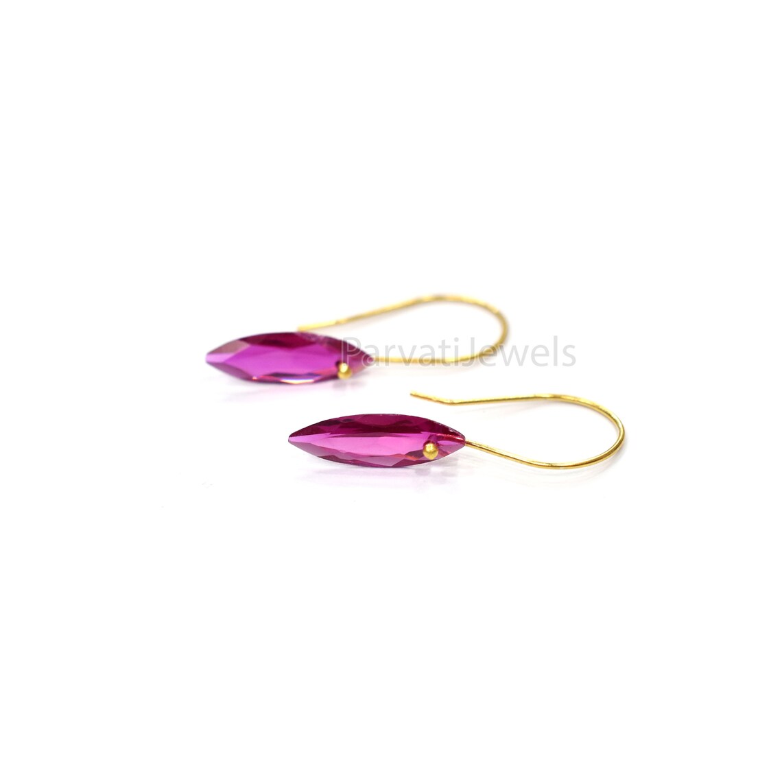 Pink Tourmaline 18K Solid Gold Earrings, Tourmaline Earrings Solid Gold, 14K & 18K Gold Earrings Jewelry, Handmade Earrings For Women Gift