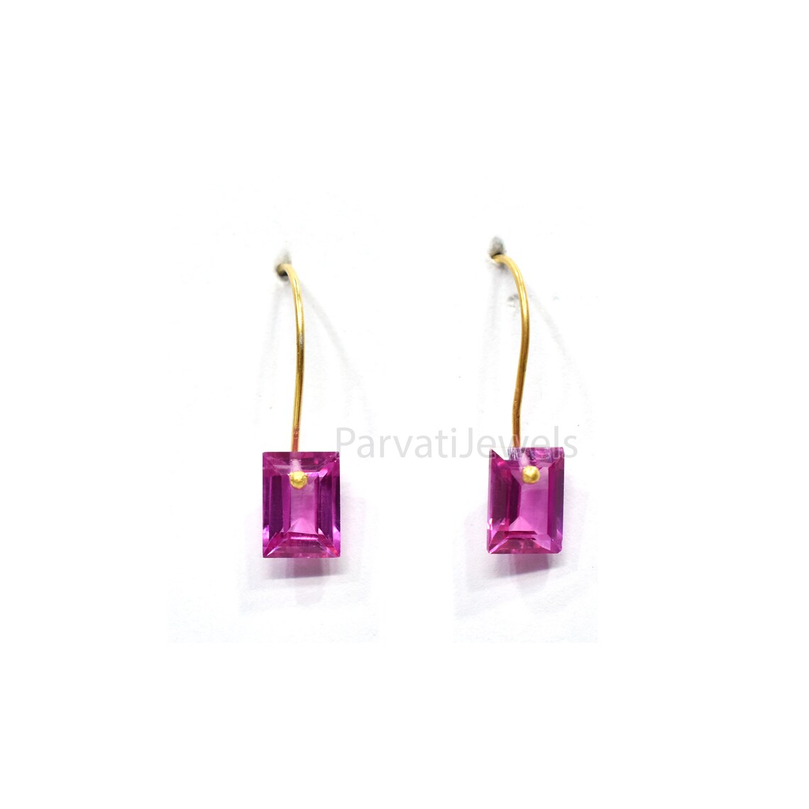 Tourmaline Earrings Solid Gold, 14K & 18K Gold Earrings, Gorgeous Pink Tourmaline 18K Solid Gold Earrings, Handmade Earrings For Women Gift