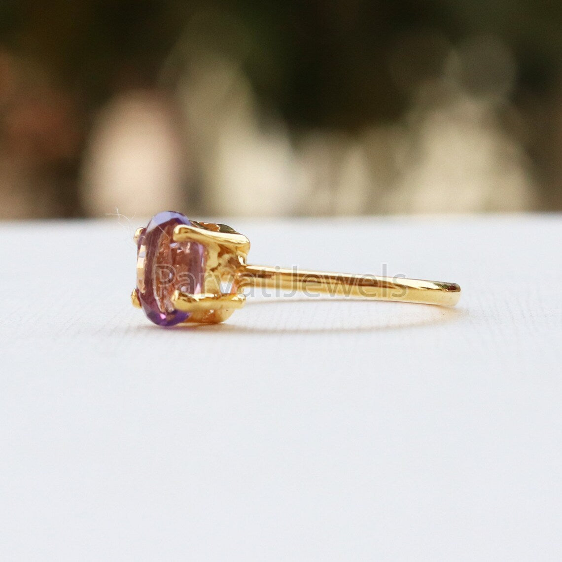 Elegant Amethyst 14k & 18k Solid Gold Ring, Gemstone Ring, Gold Jewelry, Solid Gold Ring, Handmade Amethyst Gold Ring,Gold Ring,Gift For Her