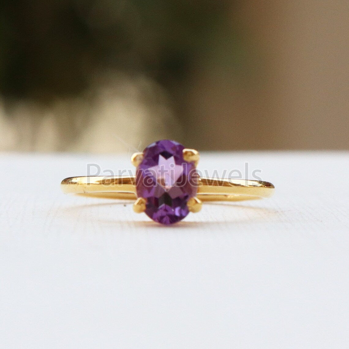 Elegant Amethyst 14k & 18k Solid Gold Ring, Gemstone Ring, Gold Jewelry, Solid Gold Ring, Handmade Amethyst Gold Ring,Gold Ring,Gift For Her