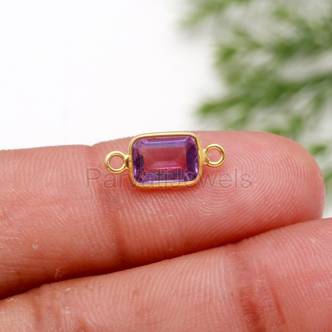 Natural Amethyst Connector, 18k Solid Gold Connector, Amethyst Connector, Gold Connector, Jewelry Crafting, Gold Jewelry Connector