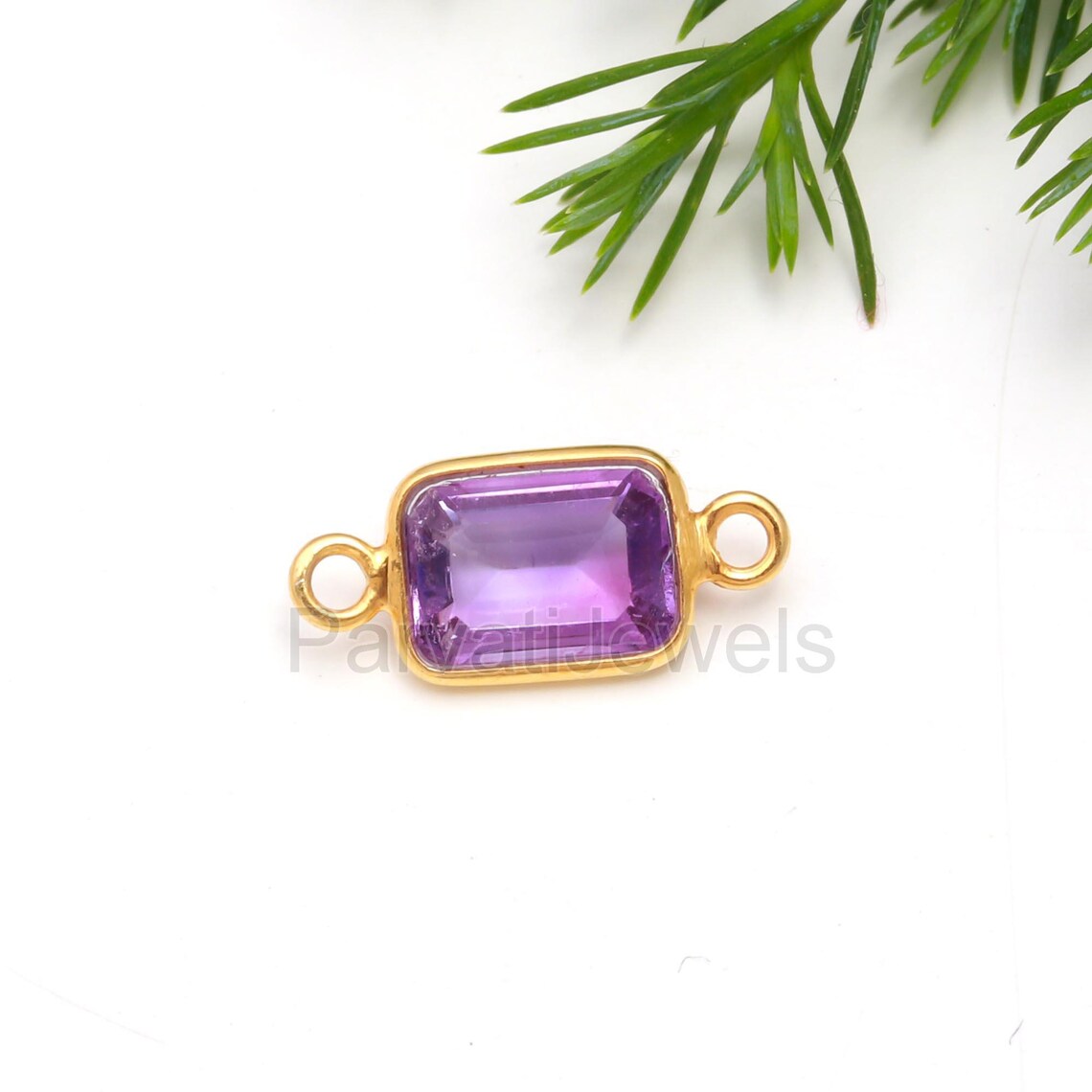 Natural Amethyst Connector, 18k Solid Gold Connector, Amethyst Connector, Gold Connector, Jewelry Crafting, Gold Jewelry Connector