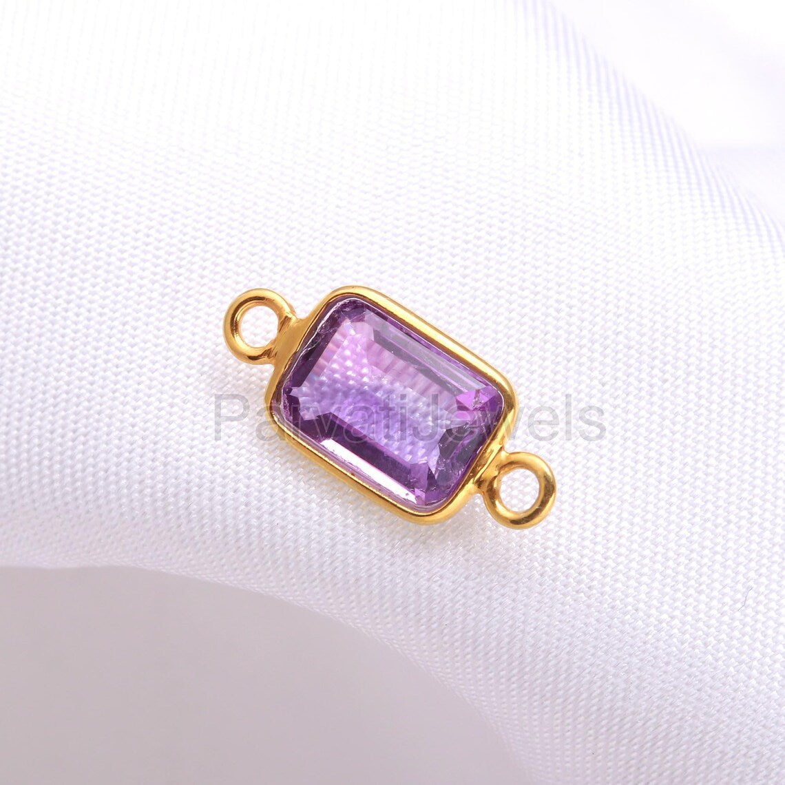 Natural Amethyst Connector, 18k Solid Gold Connector, Amethyst Connector, Gold Connector, Jewelry Crafting, Gold Jewelry Connector