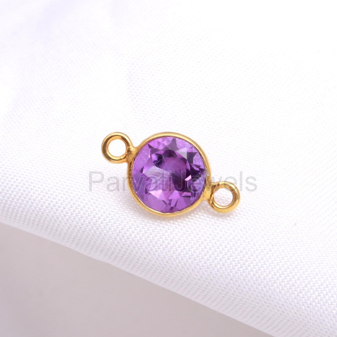 Natural Amethyst Connector, 18k Solid Gold Connector, Amethyst Connector Pendant, Gold Connector, Connector, Gold Jewelry Connector