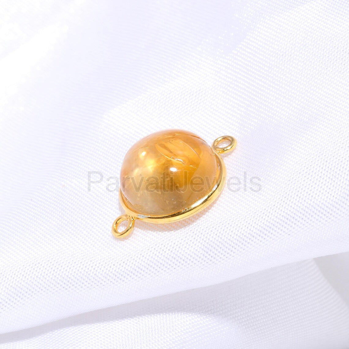 Natural Citrine Connector, 18k Solid Gold Connector, Citrine Gold Jewelry Connector, Gold Connector Necklace, Gold Connector