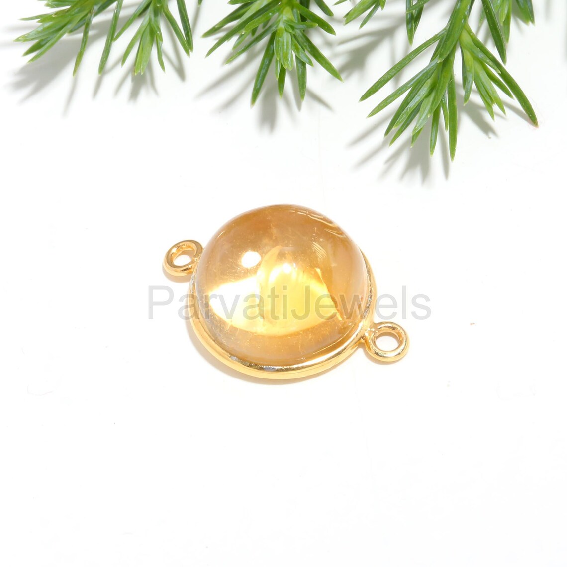 Natural Citrine Connector, 18k Solid Gold Connector, Citrine Gold Jewelry Connector, Gold Connector Necklace, Gold Connector