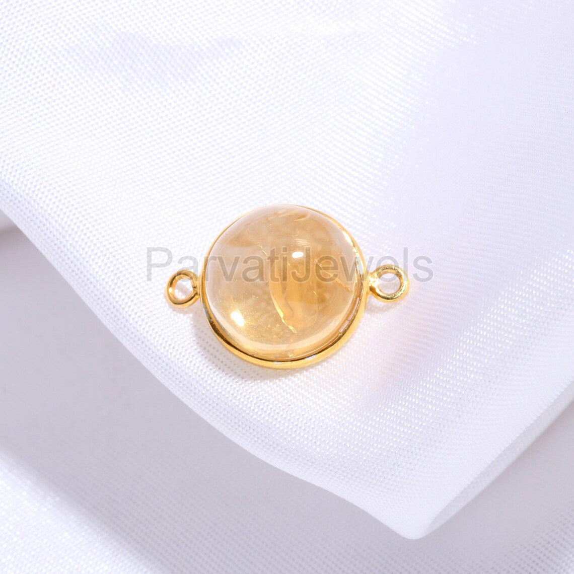Natural Citrine Connector, 18k Solid Gold Connector, Citrine Gold Jewelry Connector, Gold Connector Necklace, Gold Connector