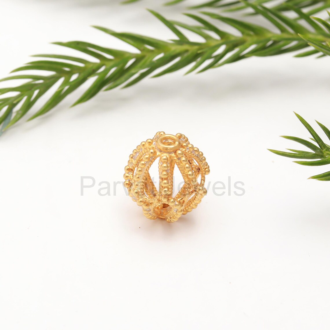 Solid 14k & 18K Gold Filgiri Work Beads Charm, 18K Findings Part Charm, 18k Gold Spacer Beads, Bead Caps Spacers, Jewelry Making Gold Beads
