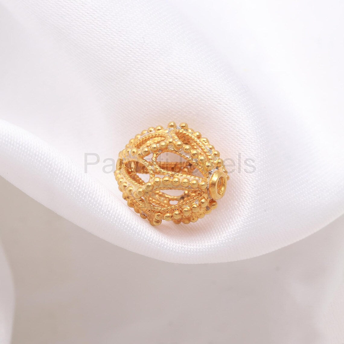 Solid 14k & 18K Gold Filgiri Work Beads Charm, 18K Findings Part Charm, 18k Gold Spacer Beads, Bead Caps Spacers, Jewelry Making Gold Beads