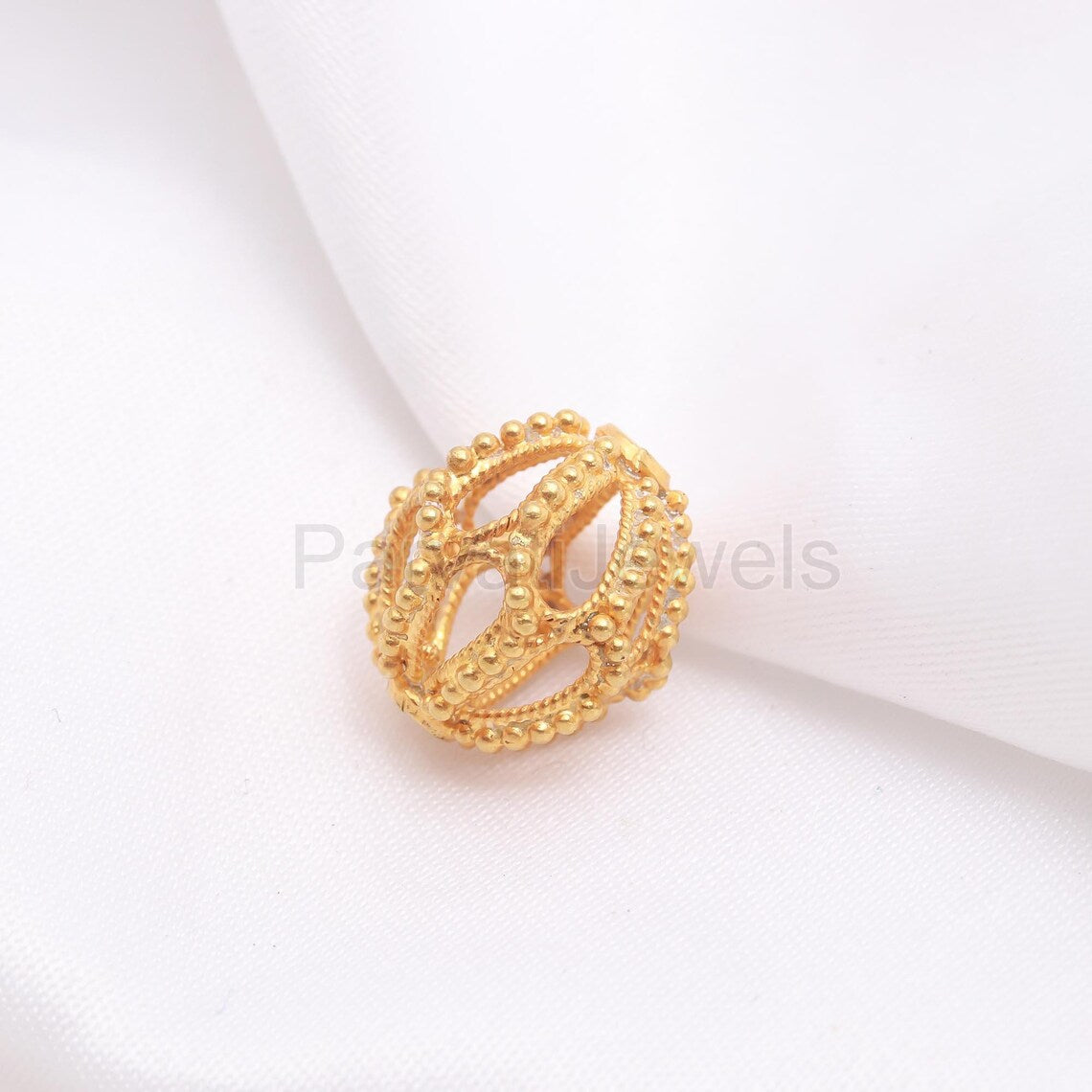 Solid 14k & 18K Gold Filgiri Work Beads Charm, 18K Findings Part Charm, 18k Gold Spacer Beads, Bead Caps Spacers, Jewelry Making Gold Beads