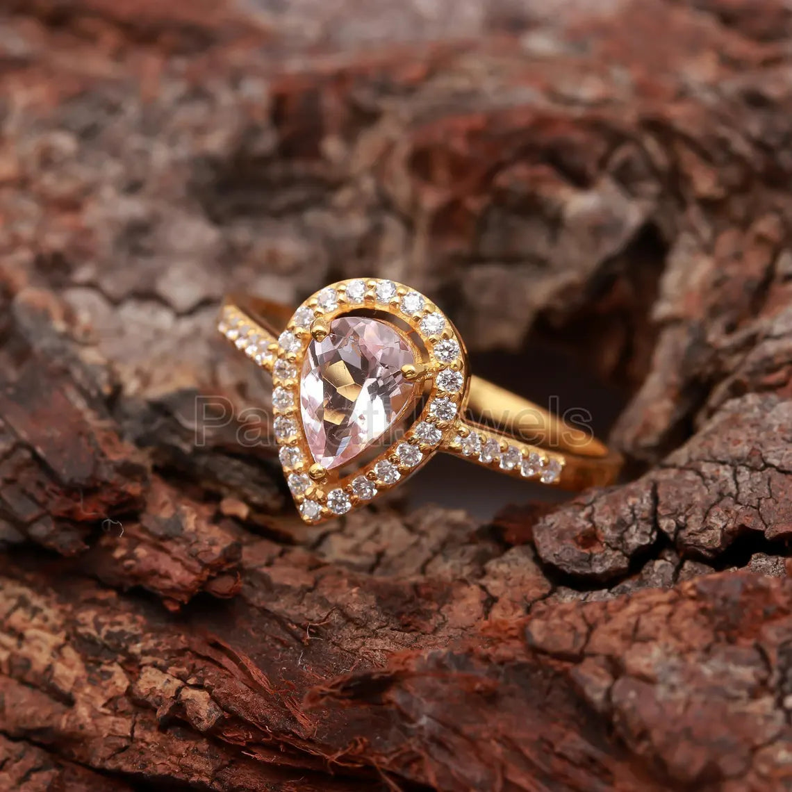 Natural Morganite With Diamond Gold Ring, 14K Solid Gold Ring, Diamond Gold Ring, Wedding Ring, Morganite Gold Ring, Birthstone Gold Ring