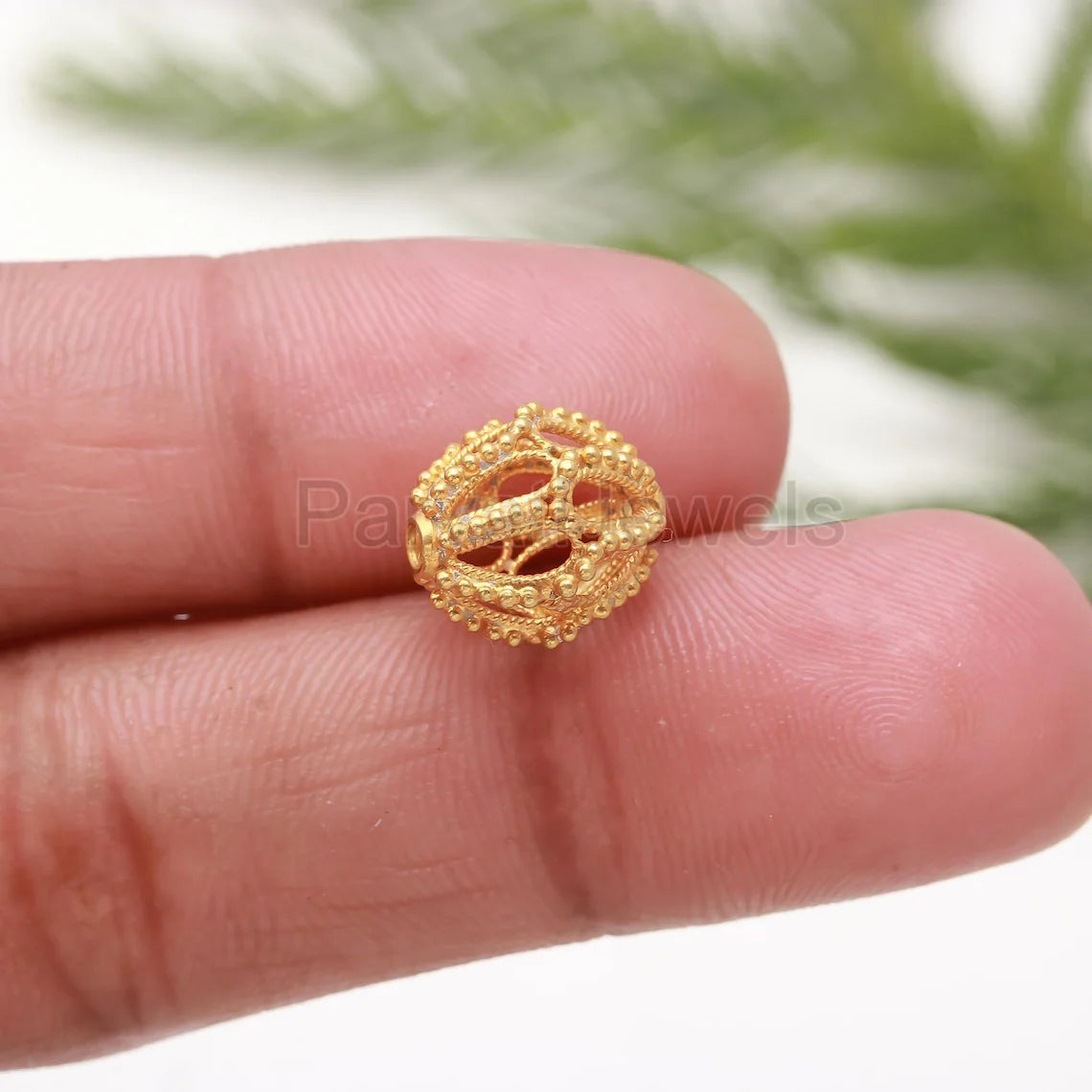 Solid 14k & 18K Gold Filgiri Work Beads Charm, 18K Findings Part Charm, 18k Gold Spacer Beads, Bead Caps Spacers, Jewelry Making Gold Beads