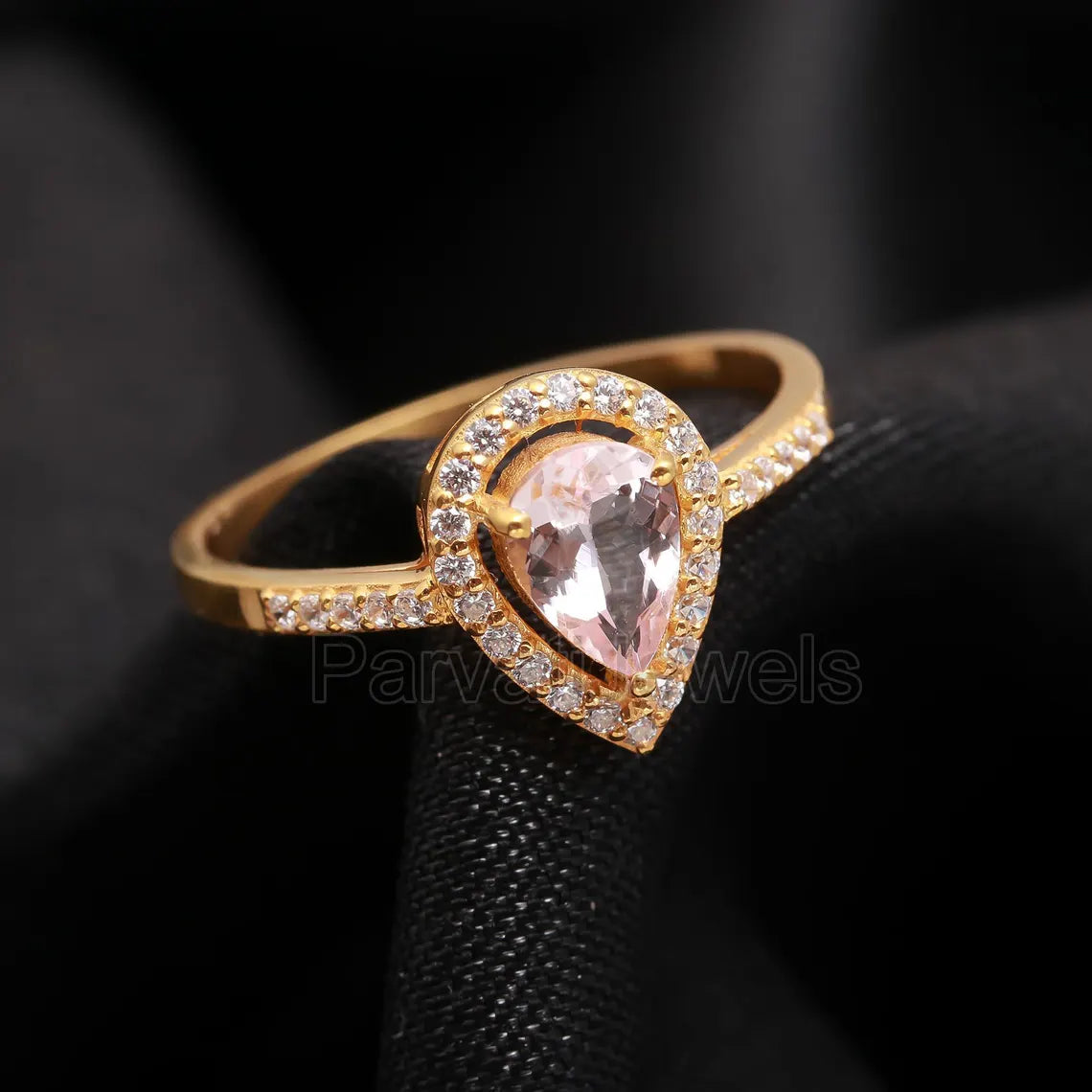 Natural Morganite With Diamond Gold Ring, 14K Solid Gold Ring, Diamond Gold Ring, Wedding Ring, Morganite Gold Ring, Birthstone Gold Ring