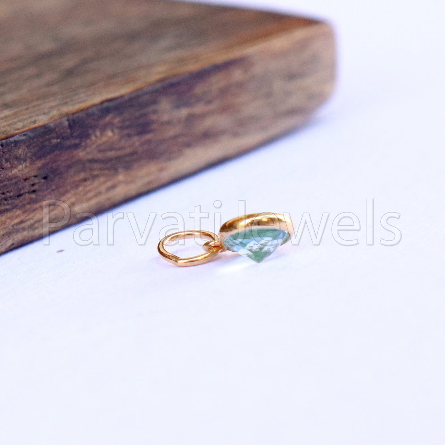 Blue Topaz Charm, 18k Solid Gold Charm, Natural Blue Topaz Charm, Gold Charm, Charm Pendant, Charm Necklace, Handmade Gold Charm