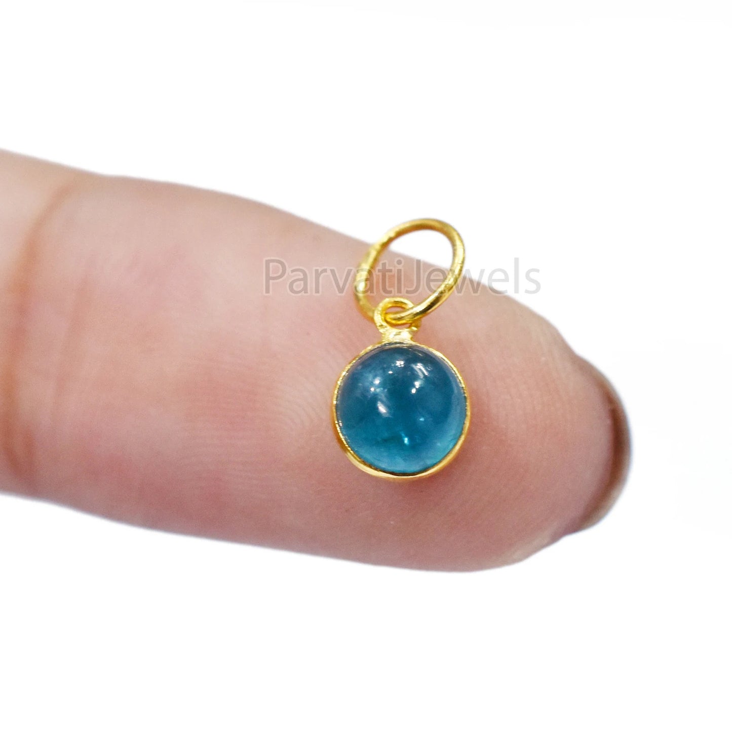 1 Pc Natural Neon Apatite 18K Solid Gold Charm Pendant Jewelry, 18K Solid Gold Charm, Apatite Gemstone Charm, Gold Charm,Handmade Gold Charm