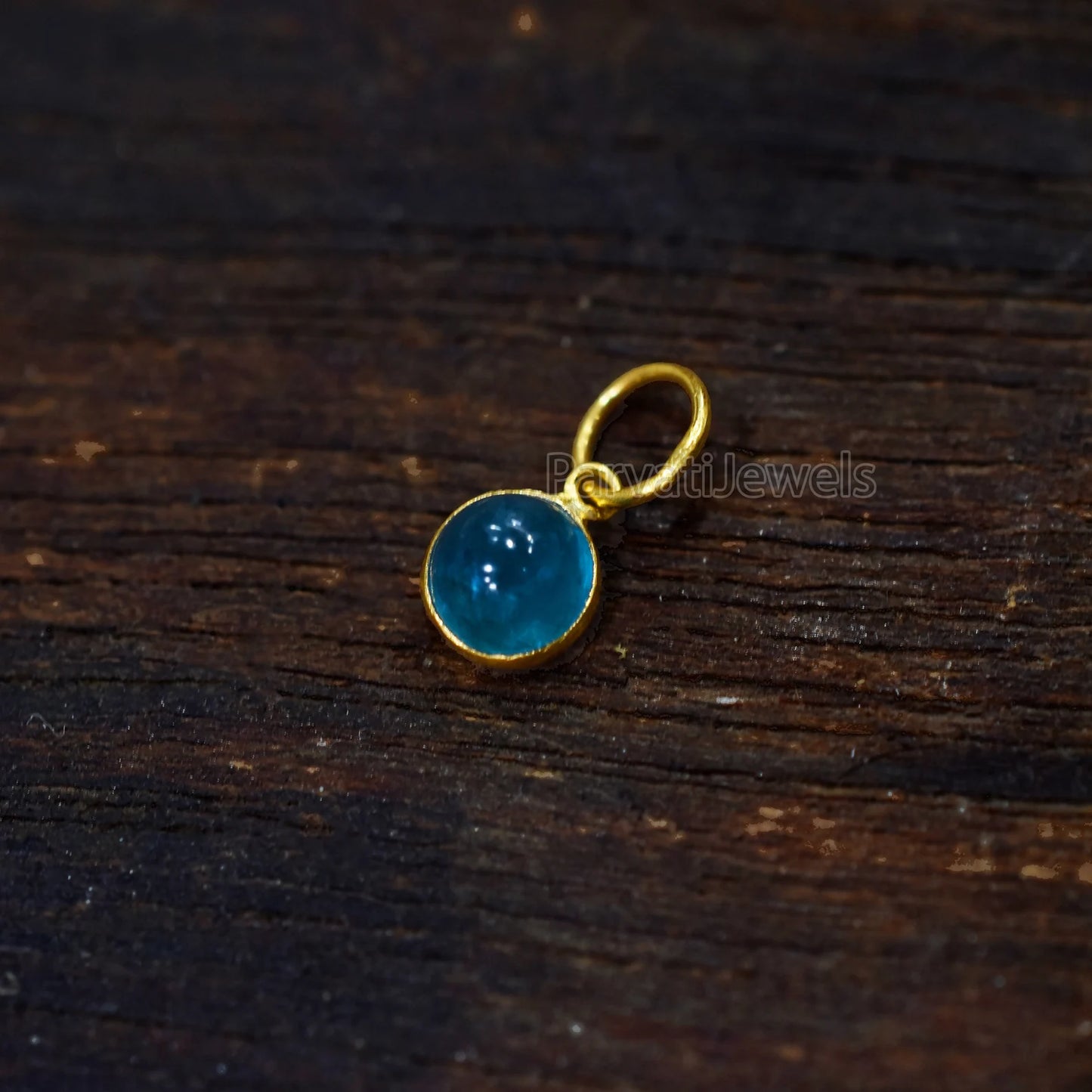 1 Pc Natural Neon Apatite 18K Solid Gold Charm Pendant Jewelry, 18K Solid Gold Charm, Apatite Gemstone Charm, Gold Charm,Handmade Gold Charm