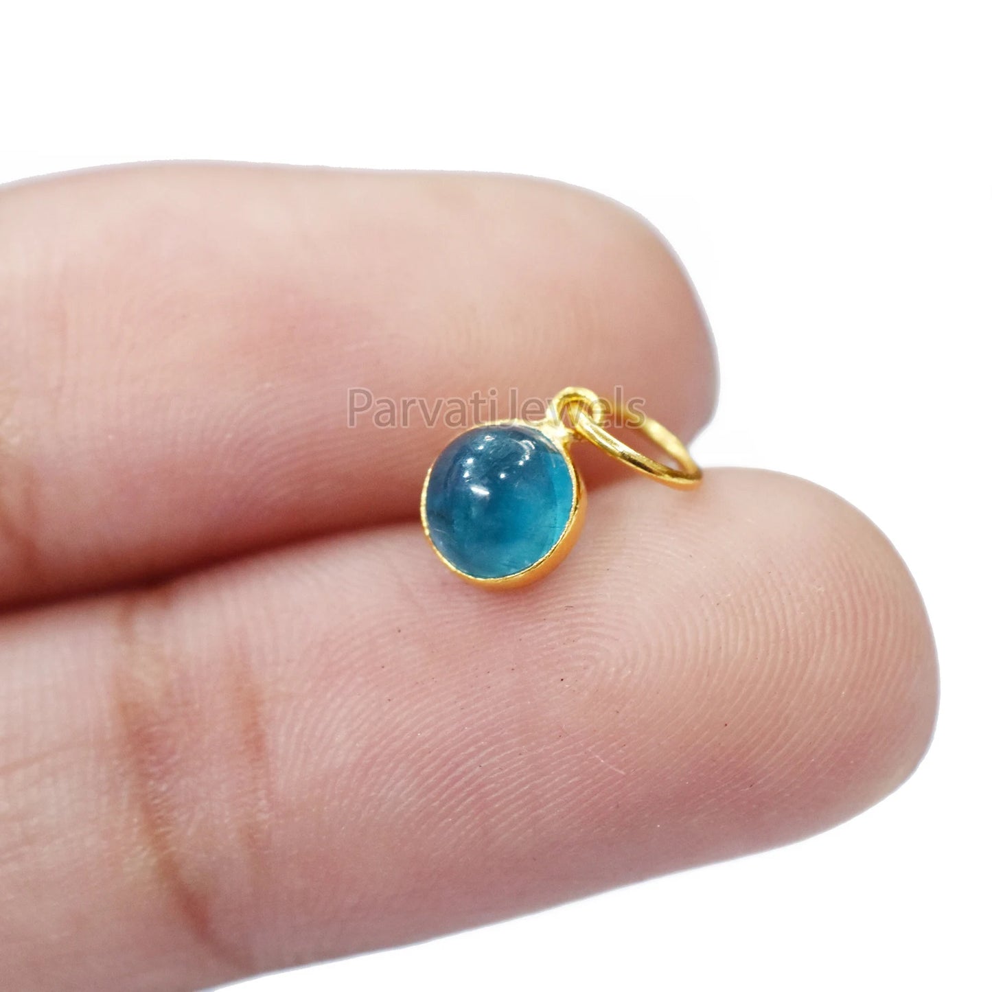 1 Pc Natural Neon Apatite 18K Solid Gold Charm Pendant Jewelry, 18K Solid Gold Charm, Apatite Gemstone Charm, Gold Charm,Handmade Gold Charm