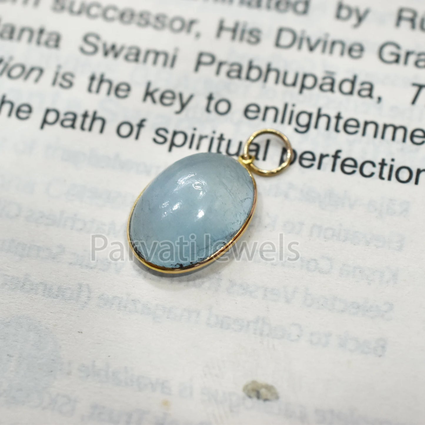 Natural Milky Aqua Oval Shape 18k Solid Gold Charm Pendant, Milky Aqua Charm, Solid Gold Charm, Aqua Charm 18k Gold, Handmade Gold Charm