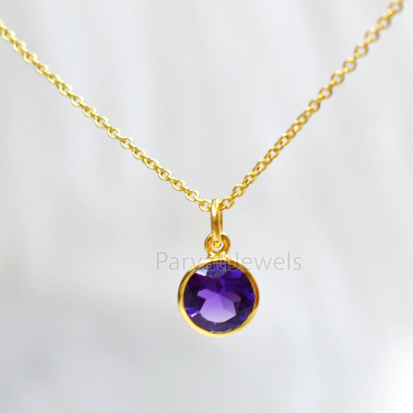 Solid 18k Gold With Natural Amethyst Solid Charm Pendant, Solid Gold Charm, Solid Gold Charm, Purple Amethyst Gold Charm,Handmade Gold Charm