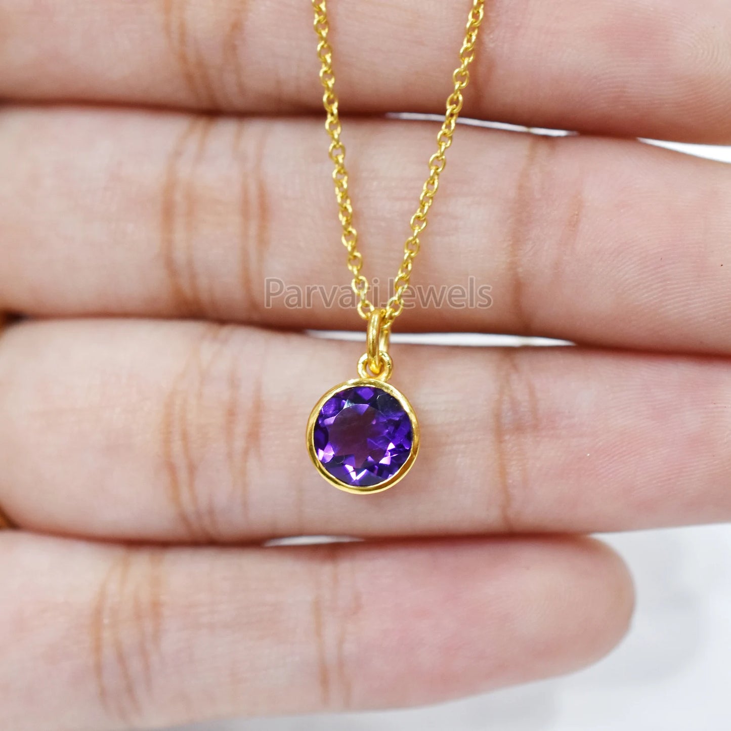 Solid 18k Gold With Natural Amethyst Solid Charm Pendant, Solid Gold Charm, Solid Gold Charm, Purple Amethyst Gold Charm,Handmade Gold Charm