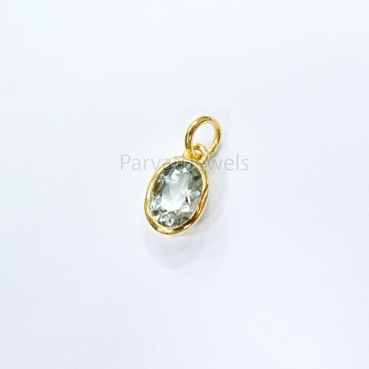 Very beautiful Natural Green Aquamarine Solid Gold Charm, 14k & 18k Solid Gold Charm, Green Aqua Gold Charm Pendant, Handmade Gold Charm