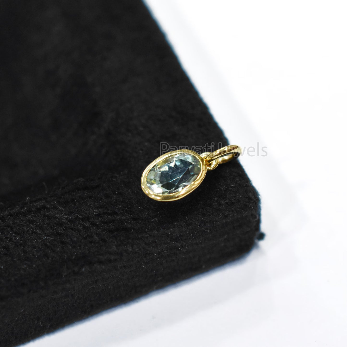 Very beautiful Natural Green Aquamarine Solid Gold Charm, 14k & 18k Solid Gold Charm, Green Aqua Gold Charm Pendant, Handmade Gold Charm