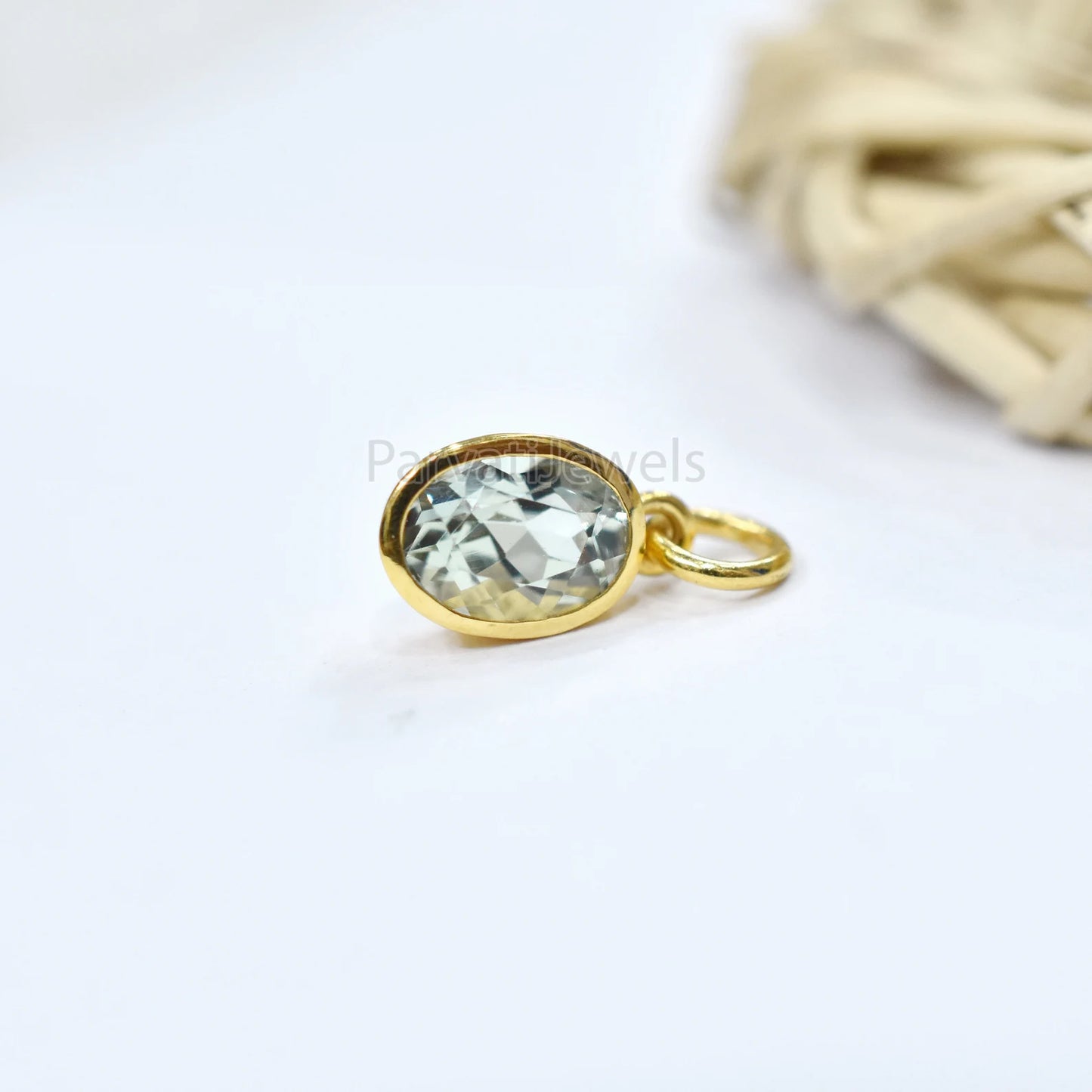 Very beautiful Natural Green Aquamarine Solid Gold Charm, 14k & 18k Solid Gold Charm, Green Aqua Gold Charm Pendant, Handmade Gold Charm
