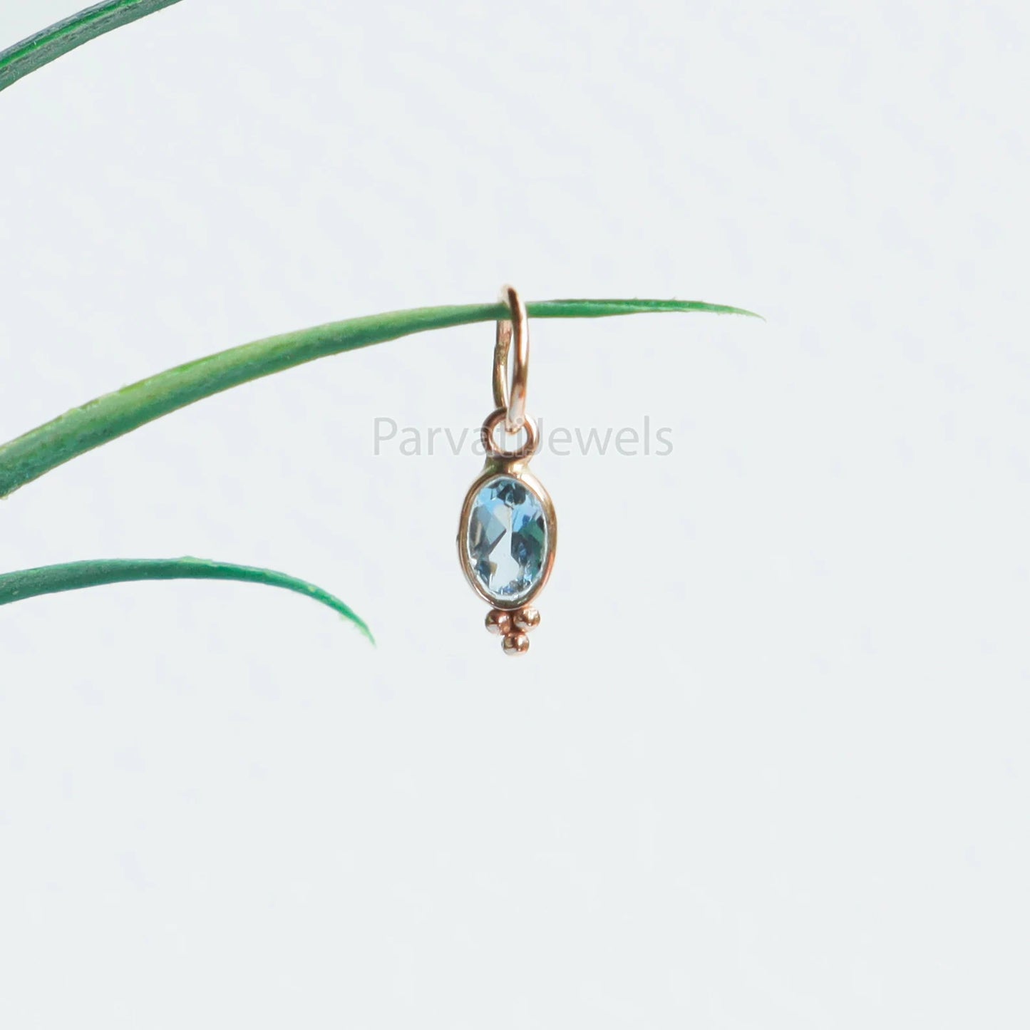 Natural Aquamarine Charm, 18k Solid Gold Charm, Aquamarine Gold Charm, Gold Charm, Charm Pendant, Handmade Gold Charm, Gift For Her