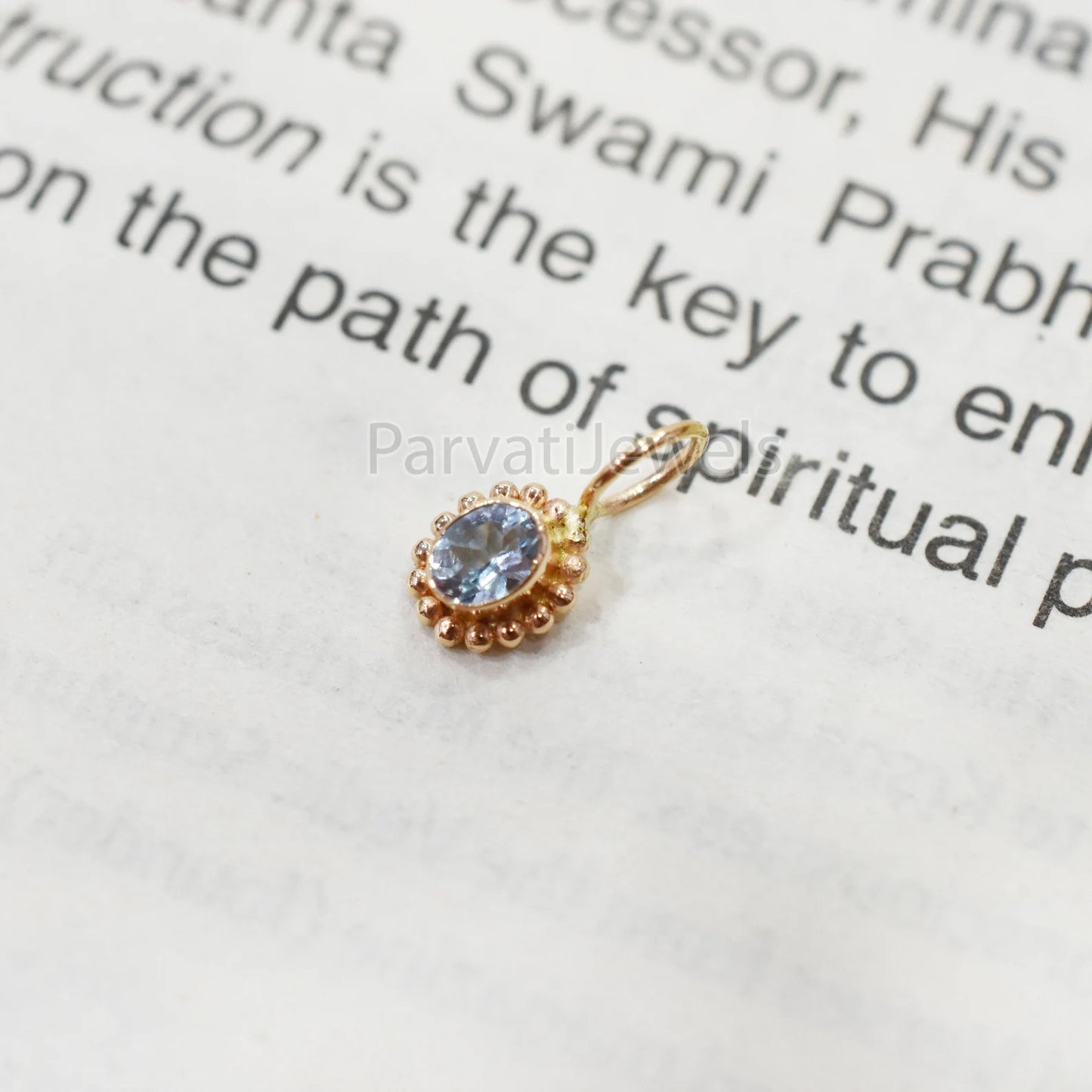 Natural Aquamarine 18K Solid Gold Charm, 14k & 18k Solid Gold Charm, Aqua Gold Charm Pendant, Charm Pendant, Handmade Gold Charm For Gifting